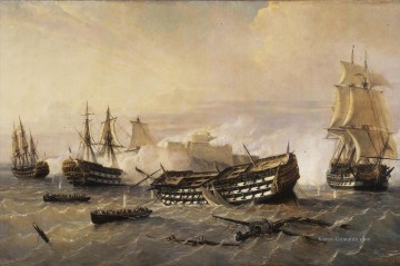 britische Schiffe im Siebenjährigen Krieg vor Havana Seeschlachten Ölgemälde